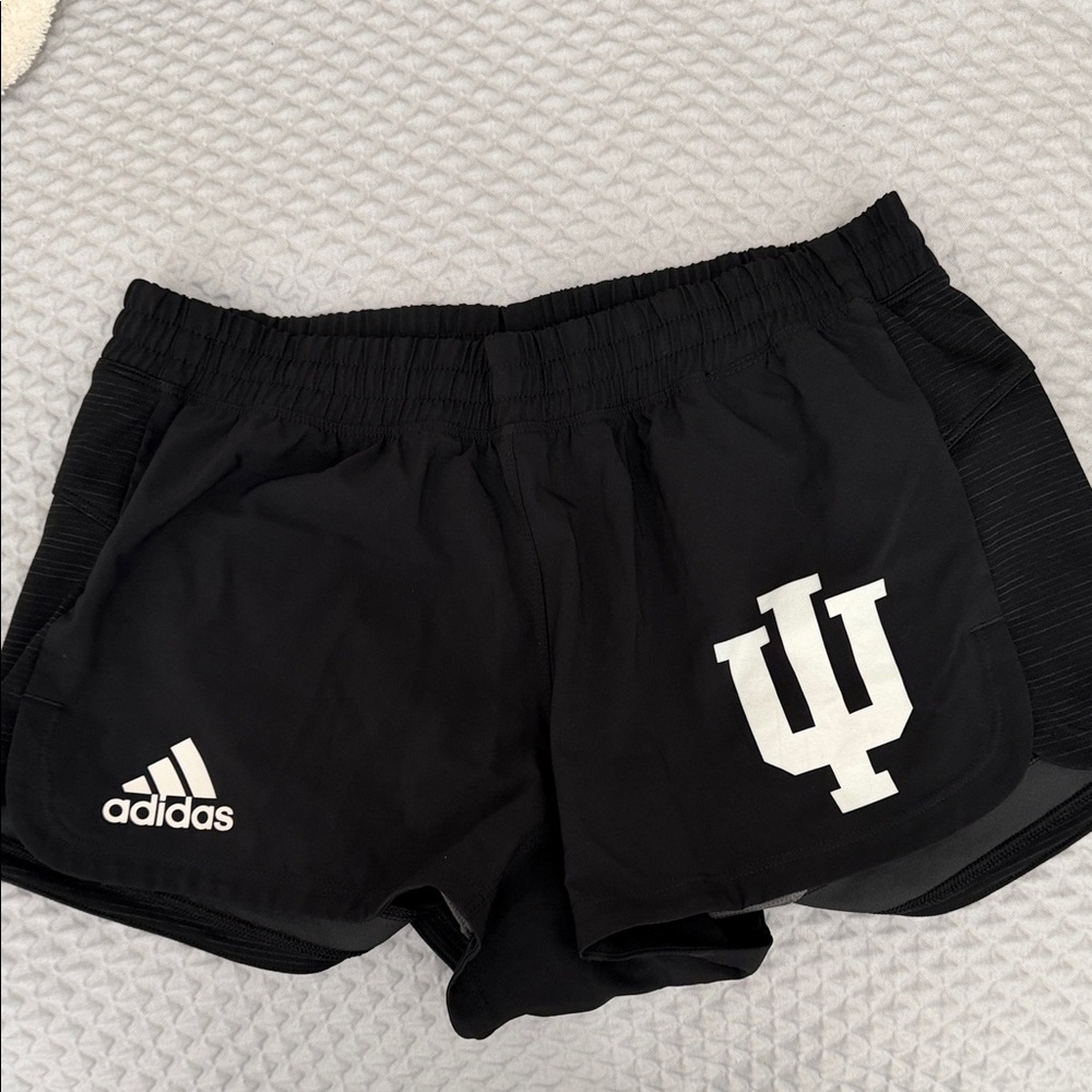 adidas Women’s Black Athletic Shorts with White Logos